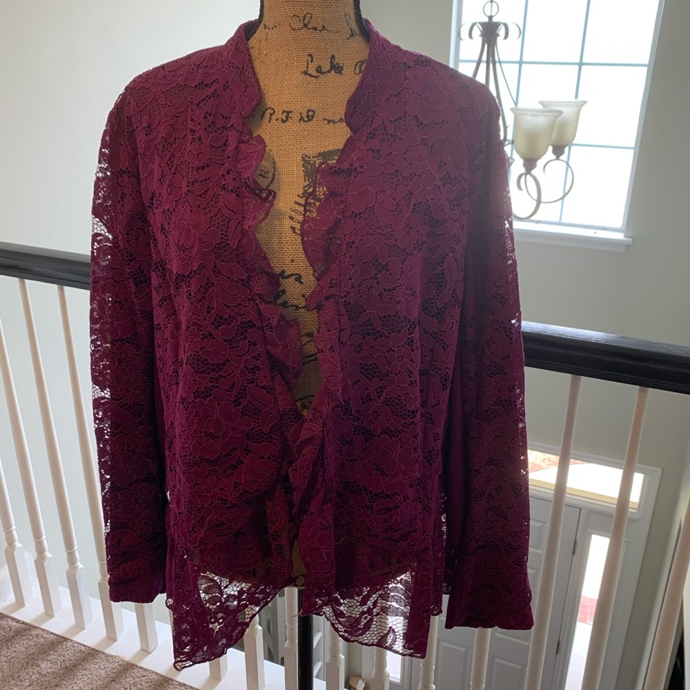 NWT Torrid Lacy Purple Jacket 2XL